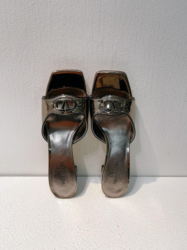 VT Mid Heel Mule Sandal Gray Sheepskin 292766