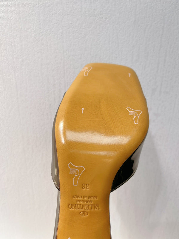 VT Mid Heel Mule Sandal Gray Sheepskin 292766