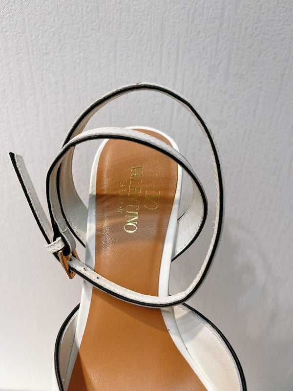 VT Sandals Heels 50mm White Cowhide 292768