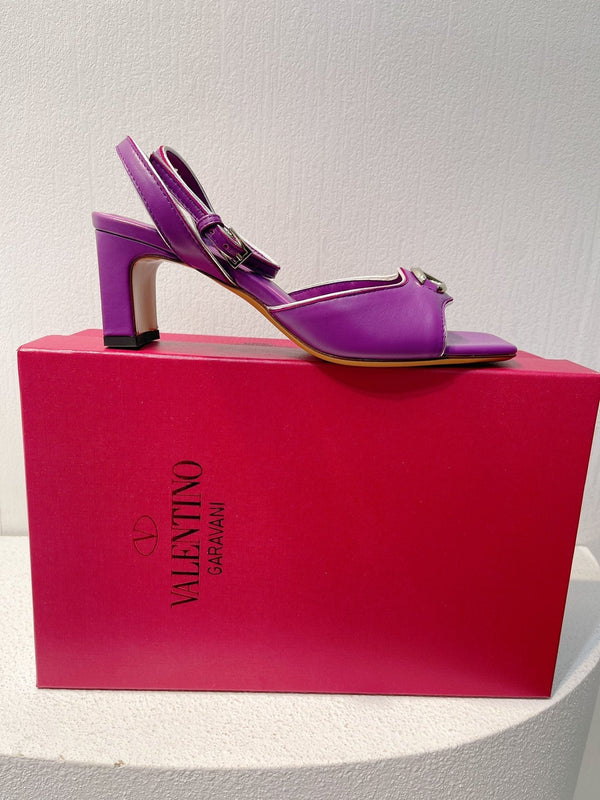 VT Sandals Heels 50mm Purple Cowhide 292771