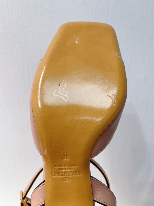 Sandali VT Tacco 50mm Pelle di vacchetta color carne 292773