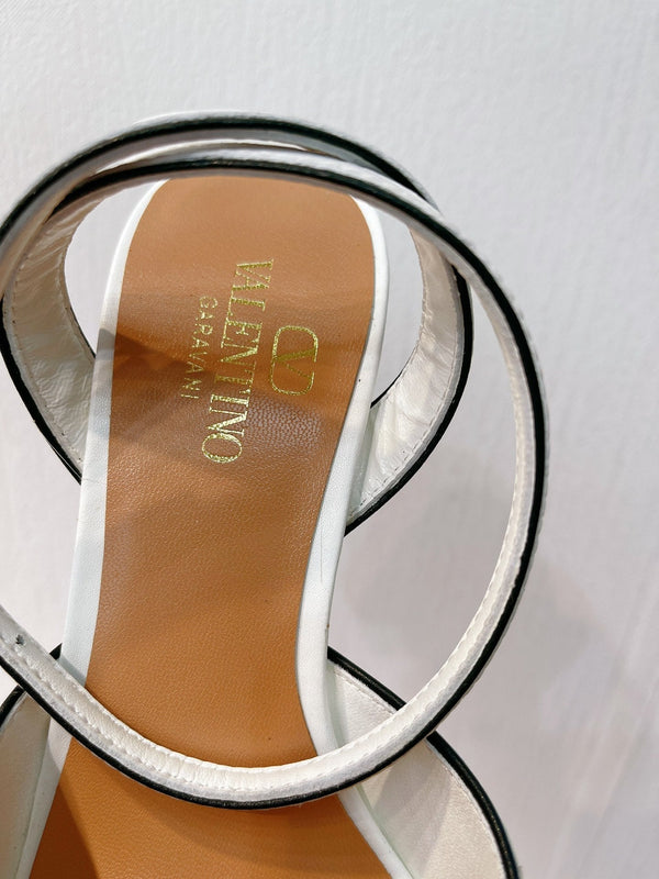 VT Sandals Heels 70mm White Cowhide 292778