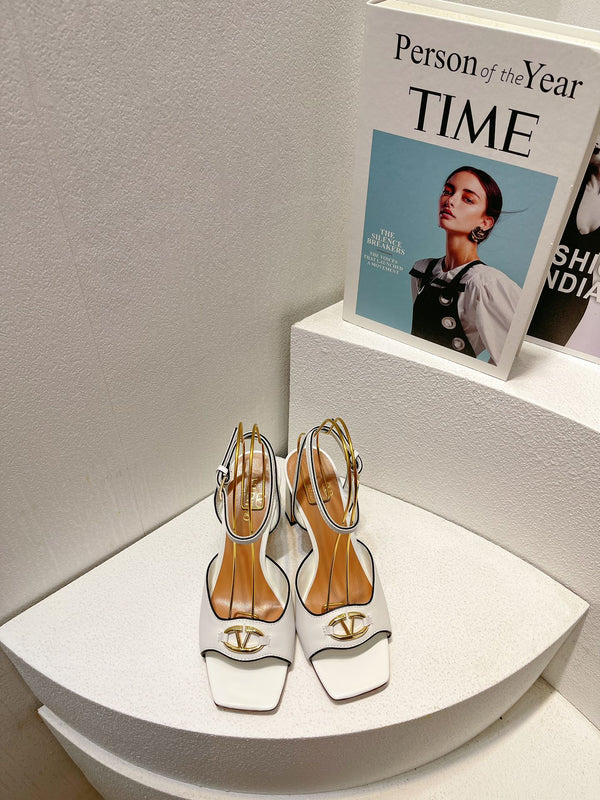 VT Sandals Heels 70mm White Cowhide 292778