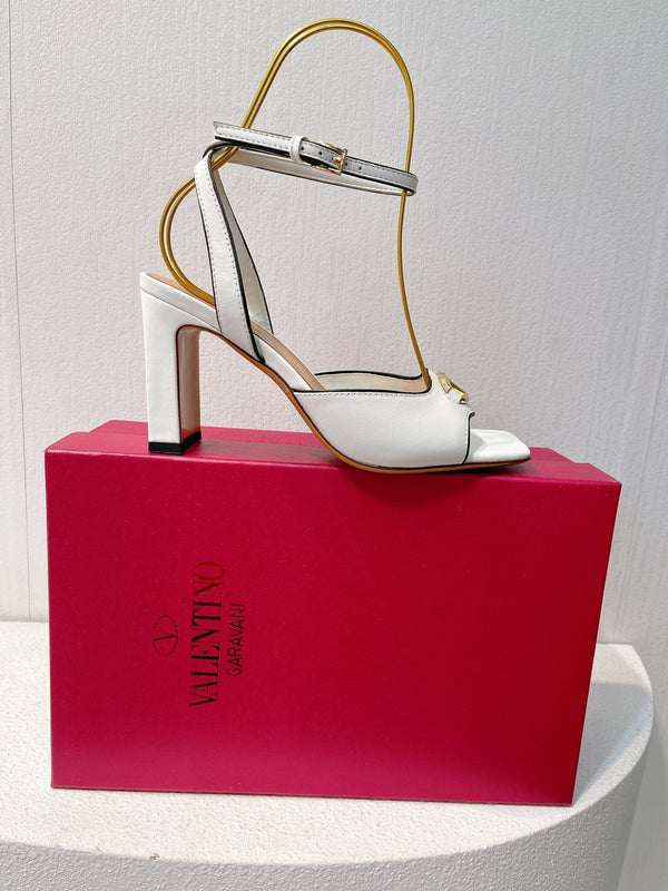 VT Sandals Heels 70mm White Cowhide 292778