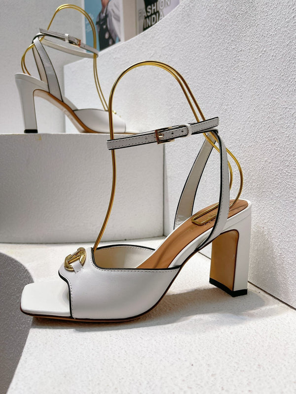 VT Sandals Heels 70mm White Cowhide 292778