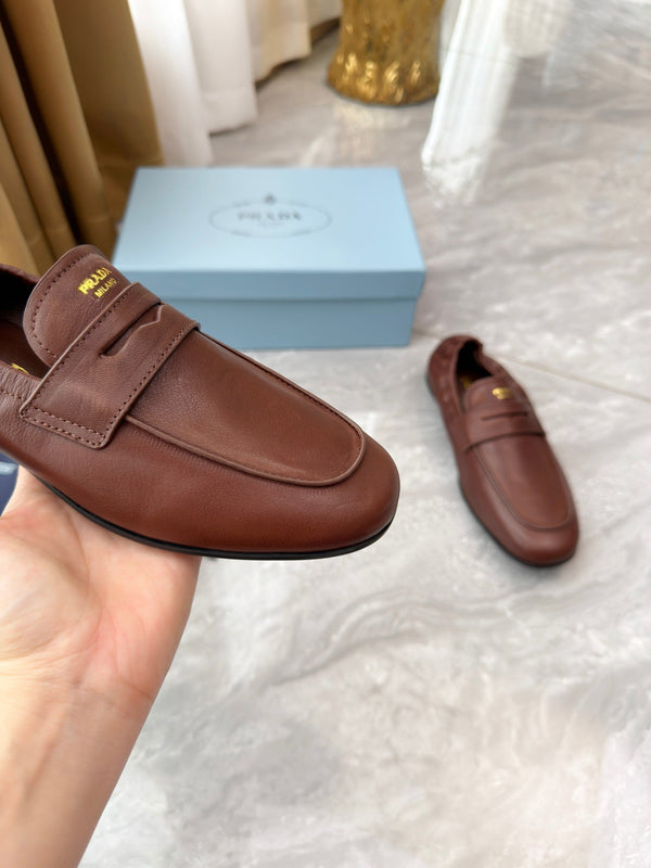 Prada 25SS Mocassins décontractés élastiques Daim vieilli Warm Clay 564182