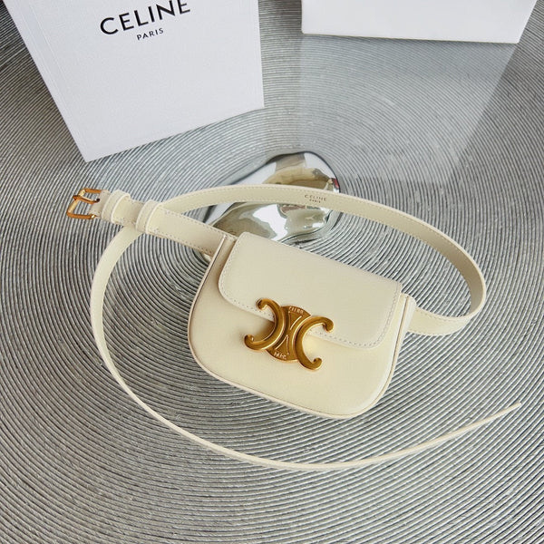 celin cream calfskin belt bag