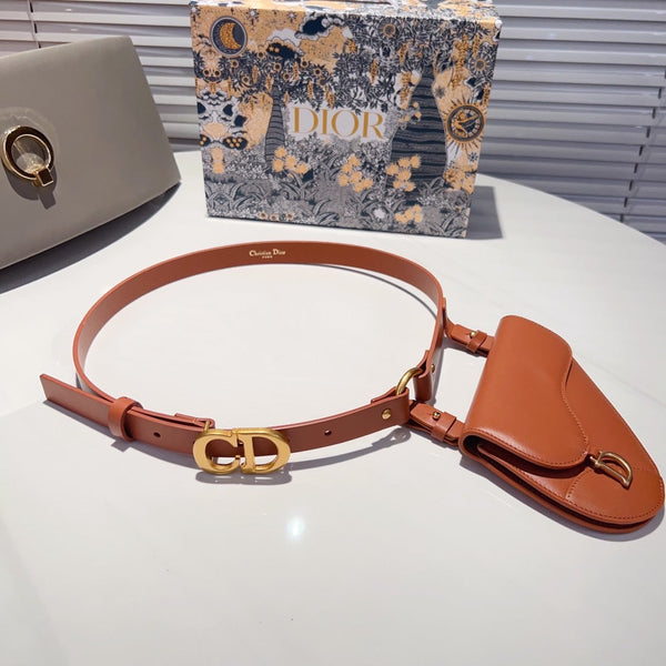 sacoche amovible en veau marron pour ceinture