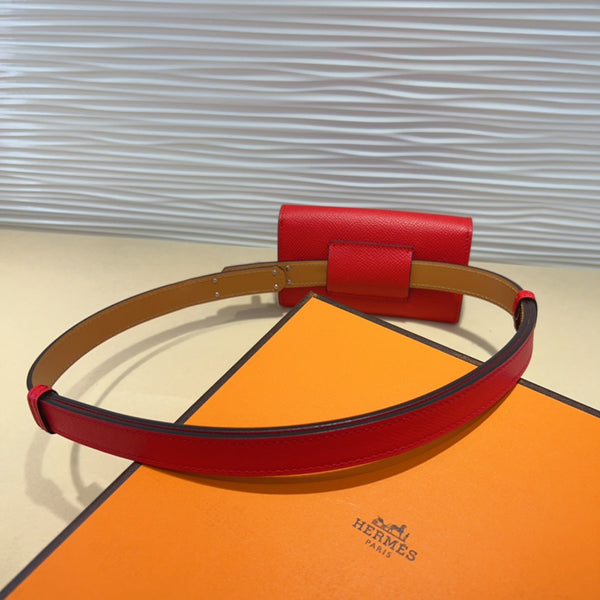 CINTURA HM KELLY ROSSO CILIEGIA DA TASCA 18 MM IN PELLE CON FERRAMENTA IN ARGENTO