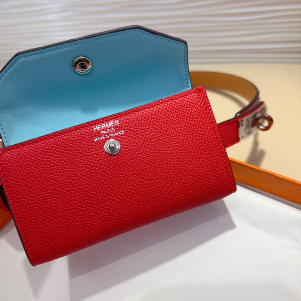 CINTURA HM KELLY ROSSO CILIEGIA DA TASCA 18 MM IN PELLE CON FERRAMENTA IN ARGENTO