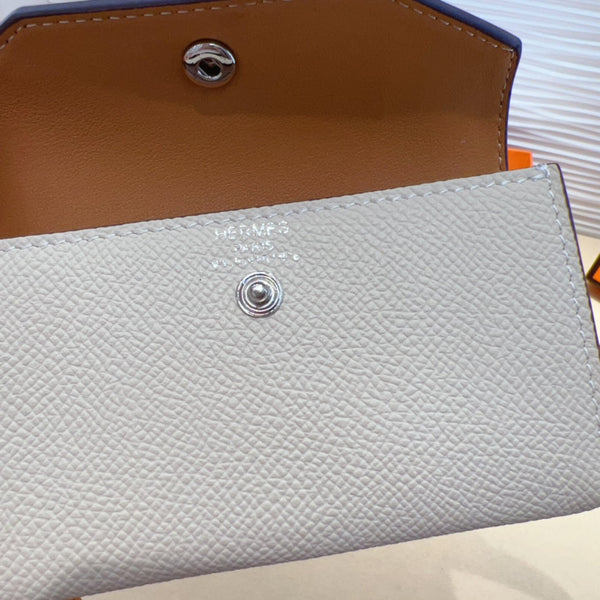 HM KELLY WHITE POCKET 18MM BELT LEATHER SILVER HARDWARE