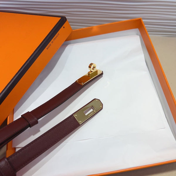 hm kelly belt 18mm burgundy calfskin gold buckle