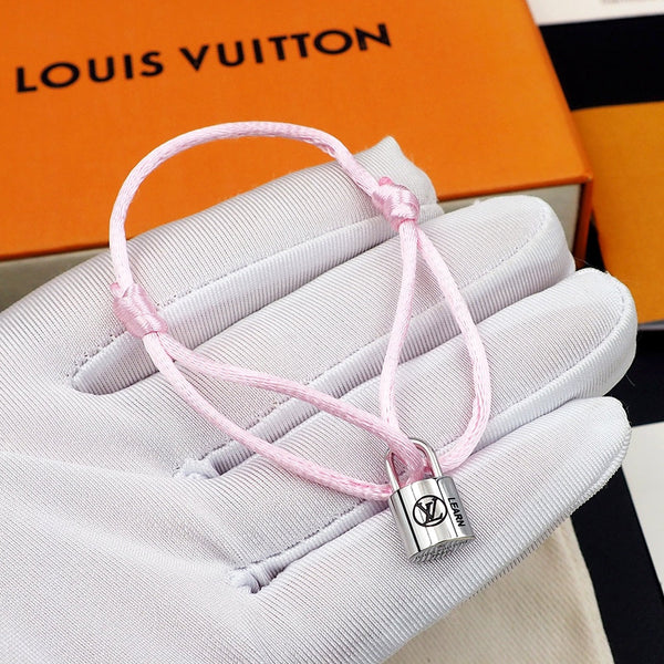 Silver Lockit Bracelet Pink
