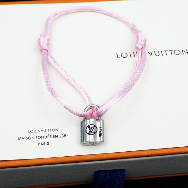 Silver Lockit Bracelet Pink