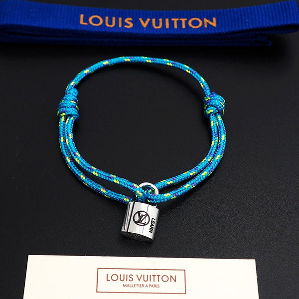 Silver Lockit Bracelet Polka Dot Blue