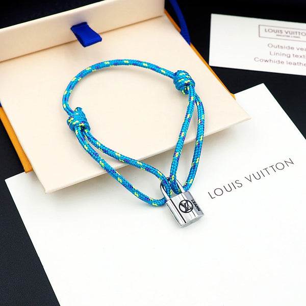 Silver Lockit Bracelet Polka Dot Blue