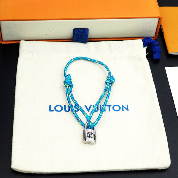 Silver Lockit Bracelet Polka Dot Blue