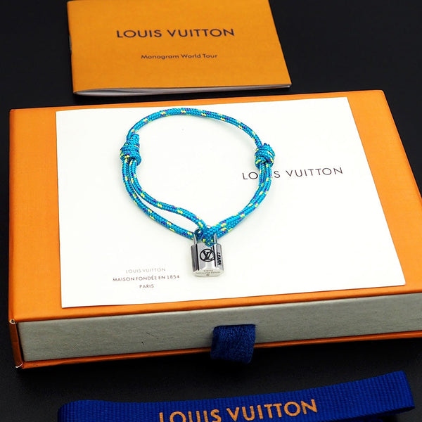 Silver Lockit Bracelet Polka Dot Blue