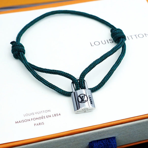 Silver Lockit Bracelet Dark Green