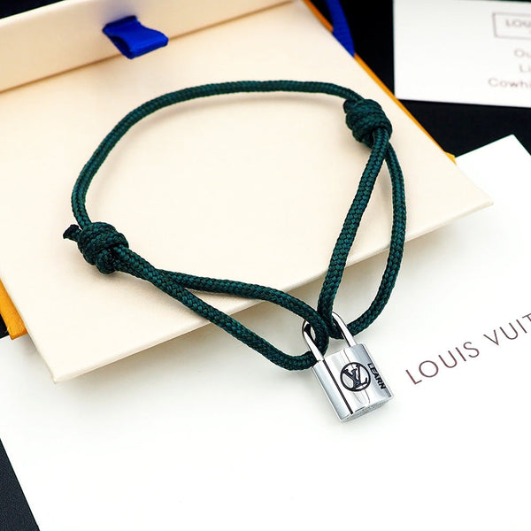 Silver Lockit Bracelet Dark Green