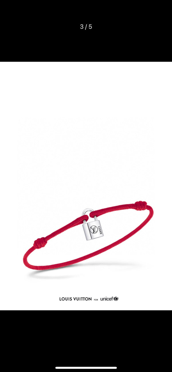 Silver Lockit Bracelet Red