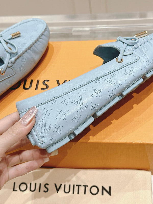 LV Gloria Loafer Light Blue Perforated Calfskin 480732