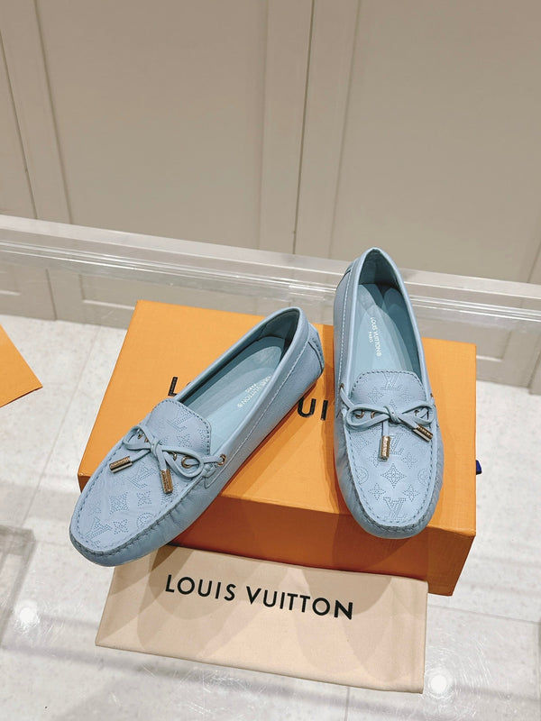 LV Gloria Loafer Light Blue Perforated Calfskin 480732