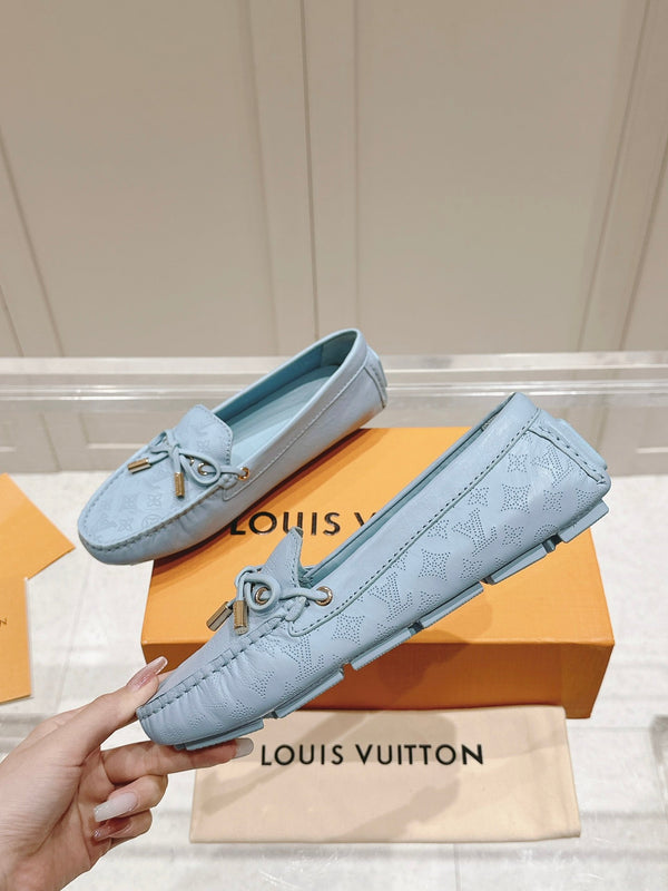 LV Gloria Loafer Light Blue Perforated Calfskin 480732
