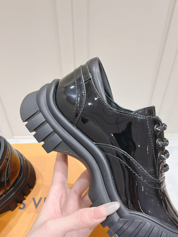 LV Ruby Flat Derby Sneaker Black Patent Leather 480787