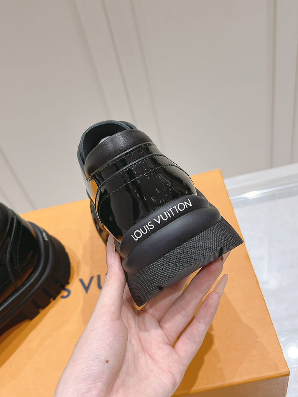 LV Ruby Flat Derby Sneaker Black Patent Leather 480787