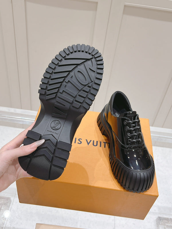 LV Ruby Flat Derby Sneaker Black Patent Leather 480787