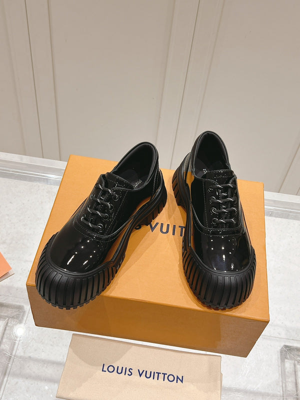 LV Ruby Flat Derby Sneaker Black Patent Leather 480787
