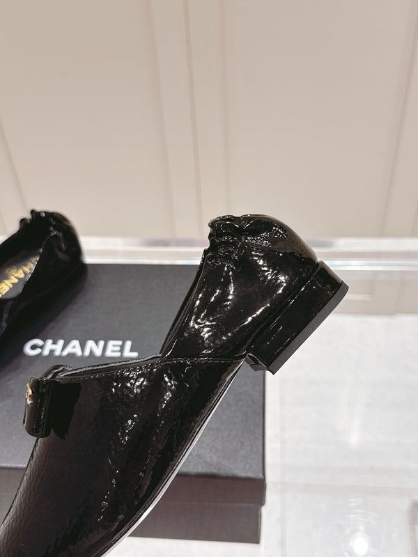 Mocassini CC 25 Half-Mule in pelle verniciata nera 355669