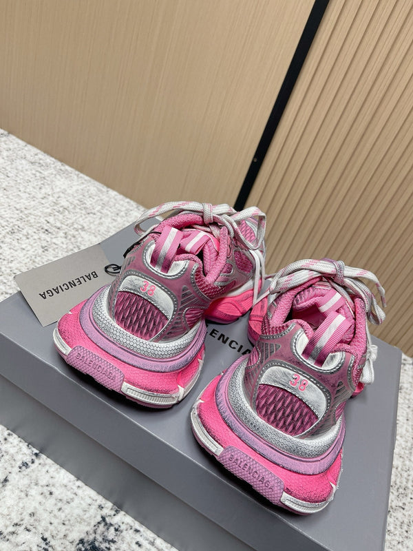 Balenciaga Sneaker Mesh Lace-up Pink Gray Fabric 534181