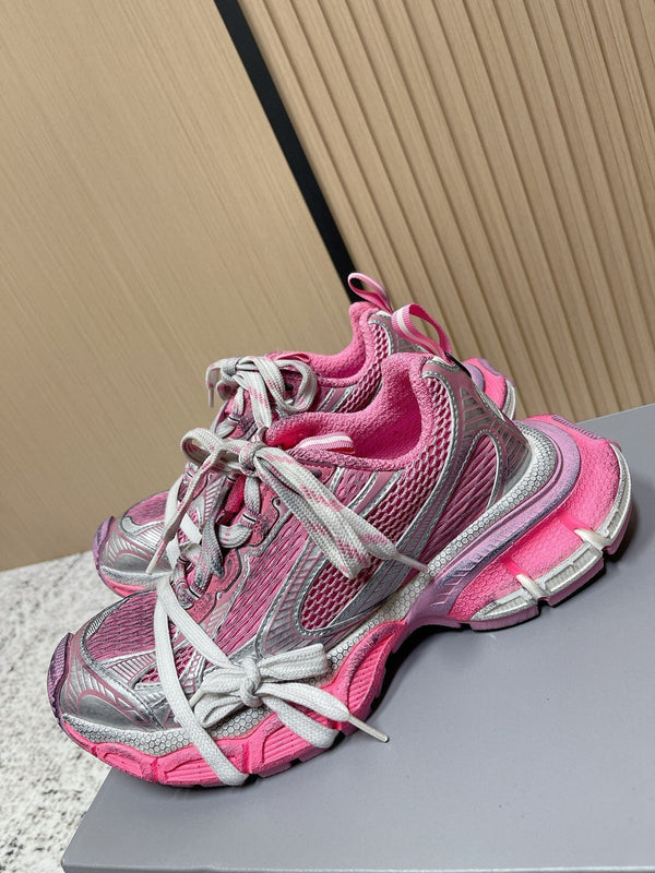 Balenciaga Sneaker Mesh Lace-up Pink Gray Fabric 534181