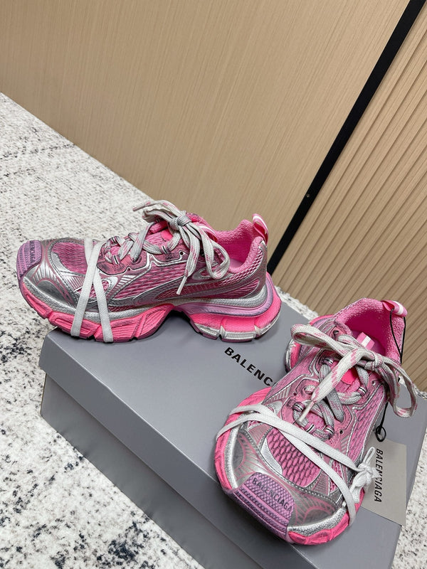 Balenciaga Sneaker Mesh Lace-up Pink Gray Fabric 534181
