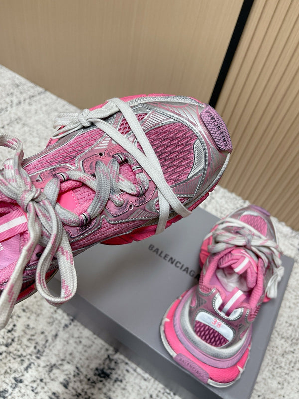 Balenciaga Sneaker Mesh Lace-up Pink Gray Fabric 534181
