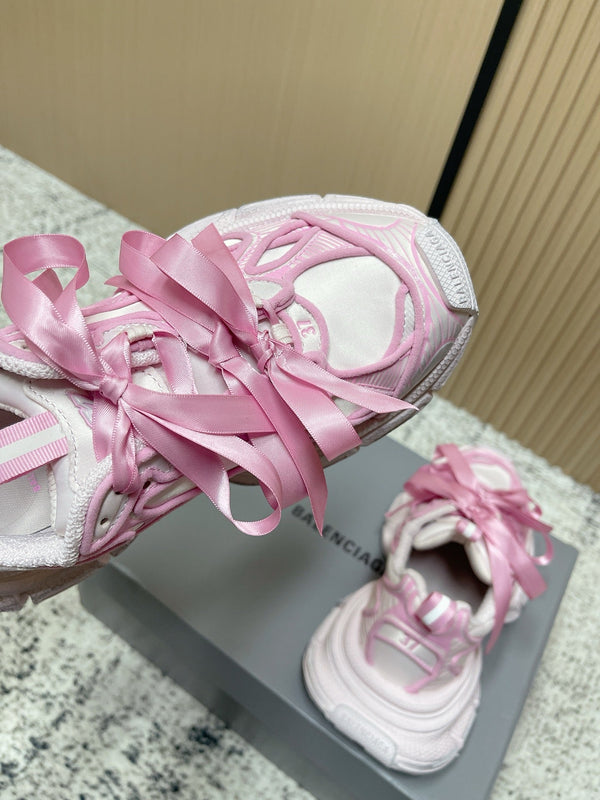 Balenciaga Sneaker Mesh Lace-up Light Pink Fabric 534184