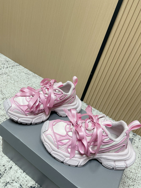 Balenciaga Sneaker Mesh Lace-up Light Pink Fabric 534184