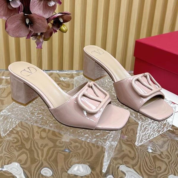 SANDALI APERTI VLOGO SIGNATURE HIGH SHINE 60 MM IN PELLE DI VITELLO ROSA CREPE