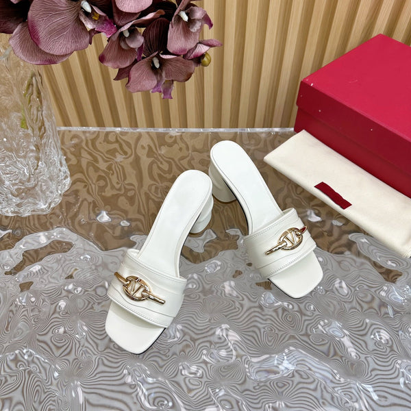 High Heel 70 Mule Sandal The Bold Edition Vlogo Square Toe White