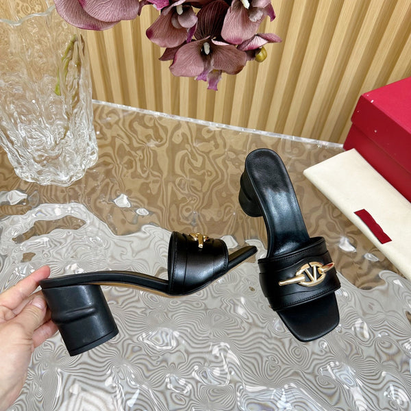 High Heel 70 Mule Sandal The Bold Edition Vlogo Square Toe Black