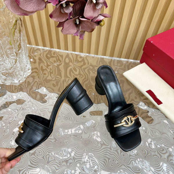 High Heel 70 Mule Sandal The Bold Edition Vlogo Square Toe Black