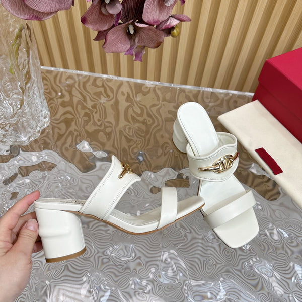 High Heel 70 Sandal The Bold Edition Vlogo Square Toe White