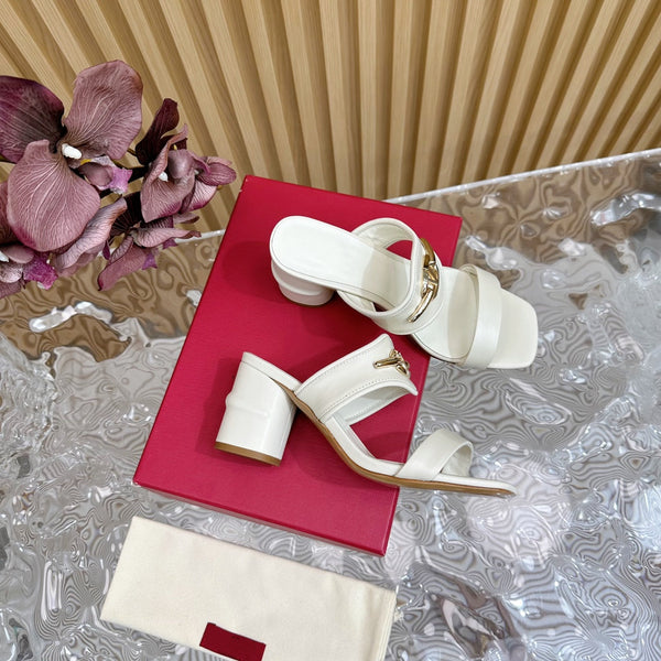 High Heel 70 Sandal The Bold Edition Vlogo Square Toe White