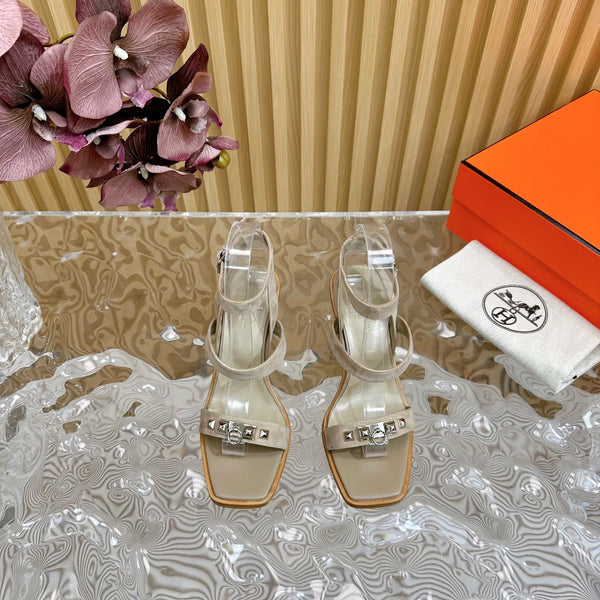 hm iveresse sandal 65 grey suede calfskin