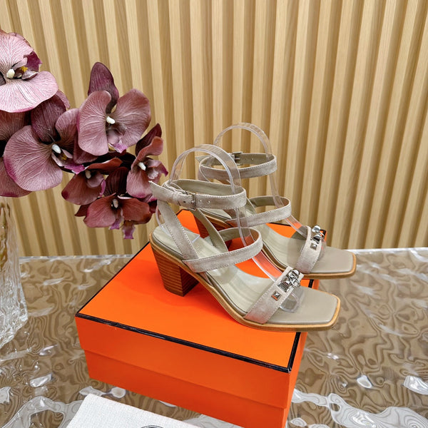 hm iveresse sandal 65 grey suede calfskin