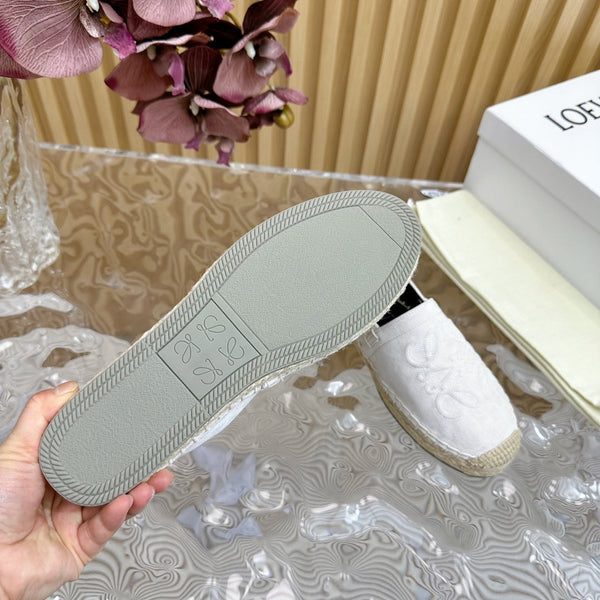 Espadrillas Loew Anagram in pelle scamosciata bianca e vitello nero