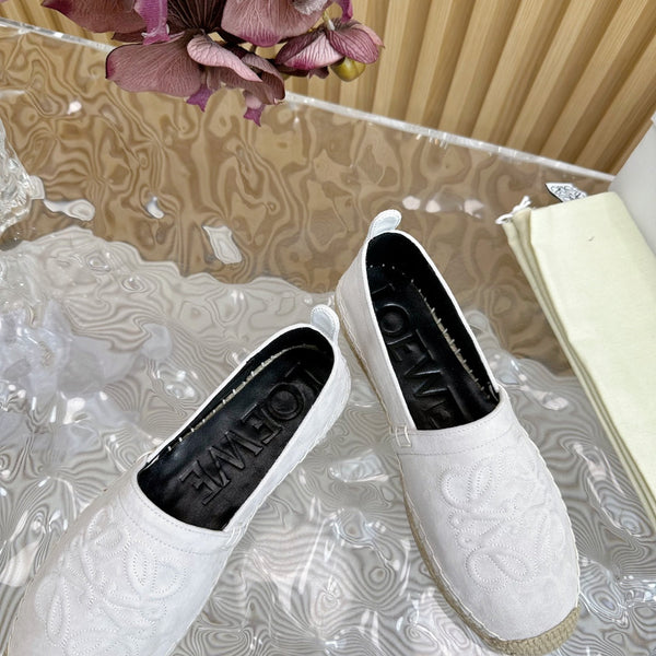 Espadrillas Loew Anagram in pelle scamosciata bianca e vitello nero