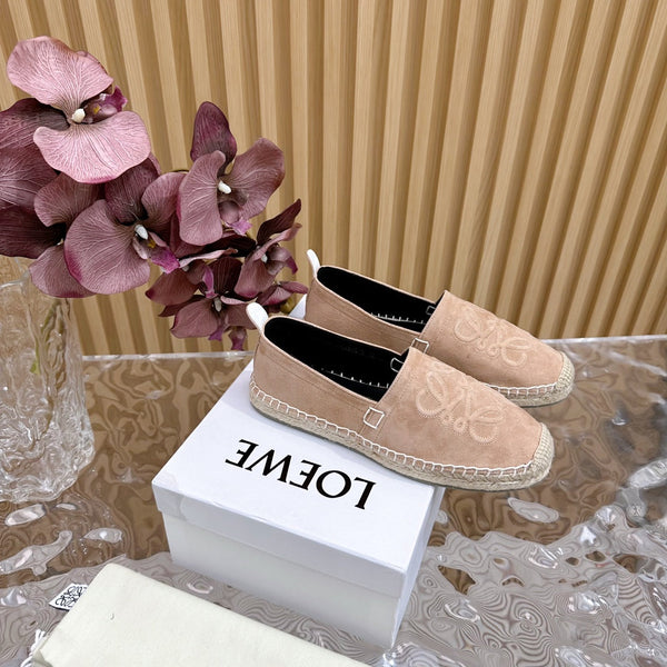 Espadrillas Loew Anagram in pelle scamosciata marrone chiaro e vitello nero